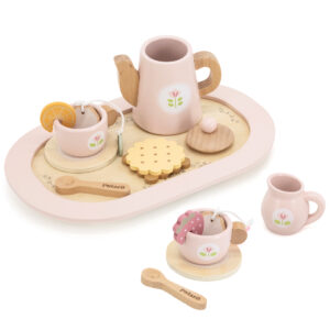 Zestaw do kawy i herbaty Viga PolarB drewniany różowy 44267 montessori