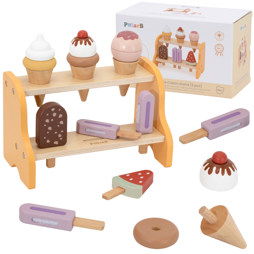 DREWNIANA LODZIARNIA SKLEPIK Z LODAMI CUKIERNIA 6 SZTUK VIGA POLAR B 44293 montessori DREWNIANA ZABAWKA - obrazek 6