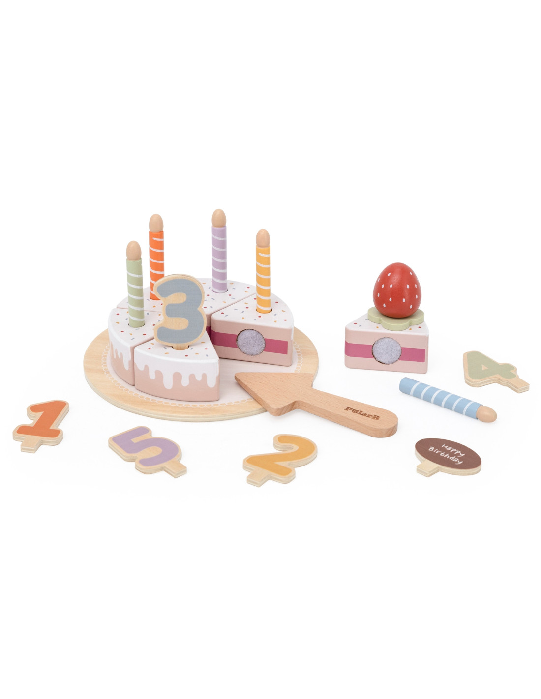DREWNIANY TORT URODZINOWY CIASTO VIGA 44286 montessori drewniana zabawka - obrazek 4