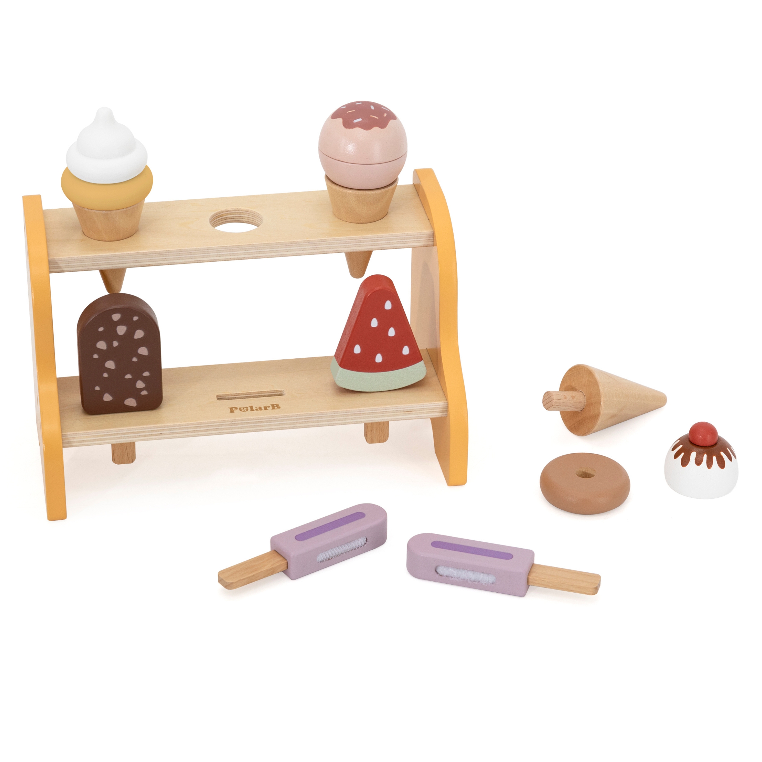 DREWNIANA LODZIARNIA SKLEPIK Z LODAMI CUKIERNIA 6 SZTUK VIGA POLAR B 44293 montessori DREWNIANA ZABAWKA - obrazek 5