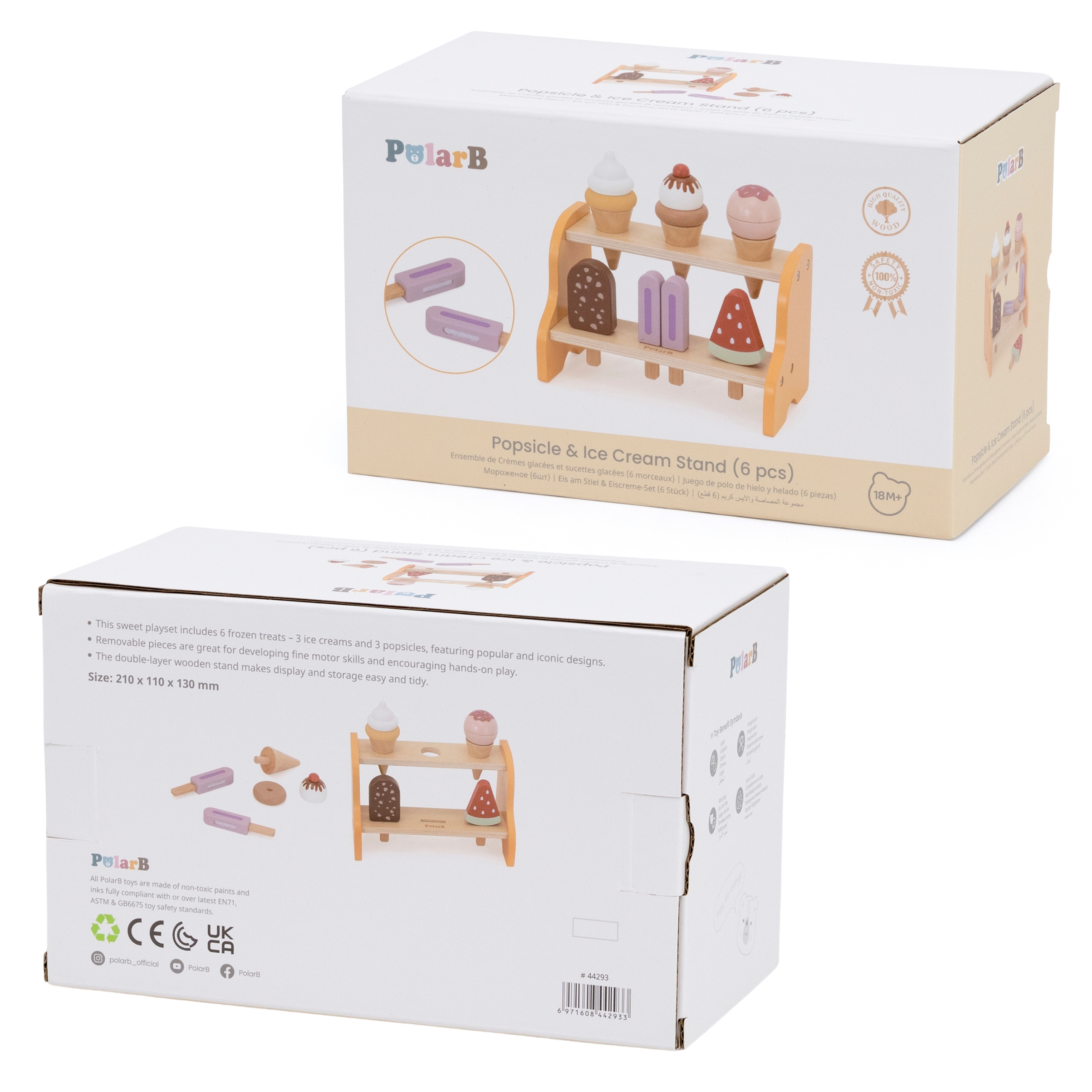 DREWNIANA LODZIARNIA SKLEPIK Z LODAMI CUKIERNIA 6 SZTUK VIGA POLAR B 44293 montessori DREWNIANA ZABAWKA - obrazek 4