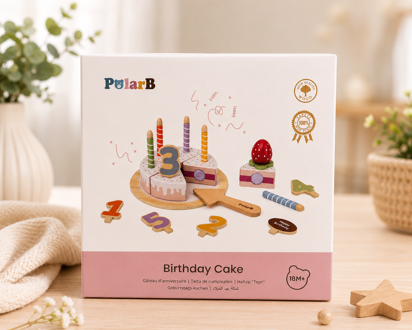 DREWNIANY TORT URODZINOWY CIASTO VIGA 44286 montessori drewniana zabawka - obrazek 3